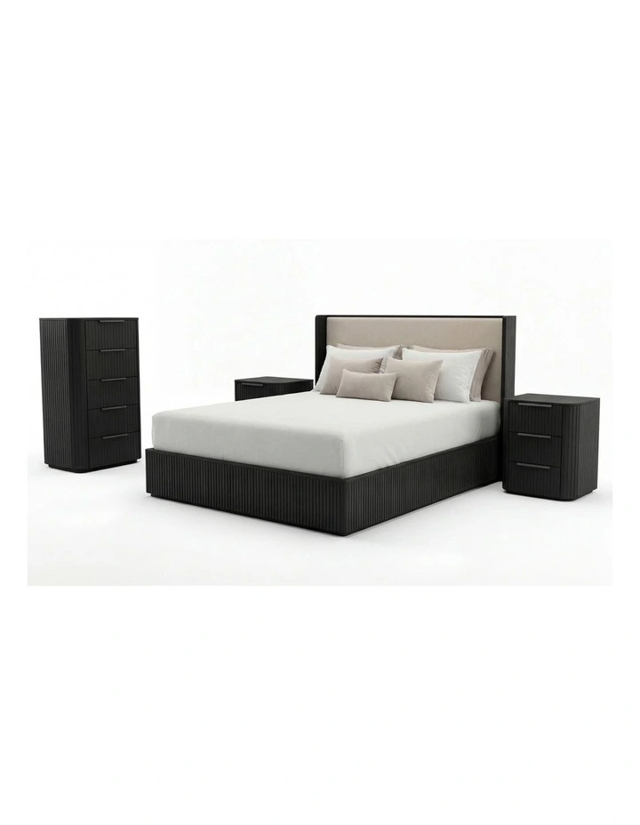 Bedroom Suite With Tallboy 4 Piece in Black image 1