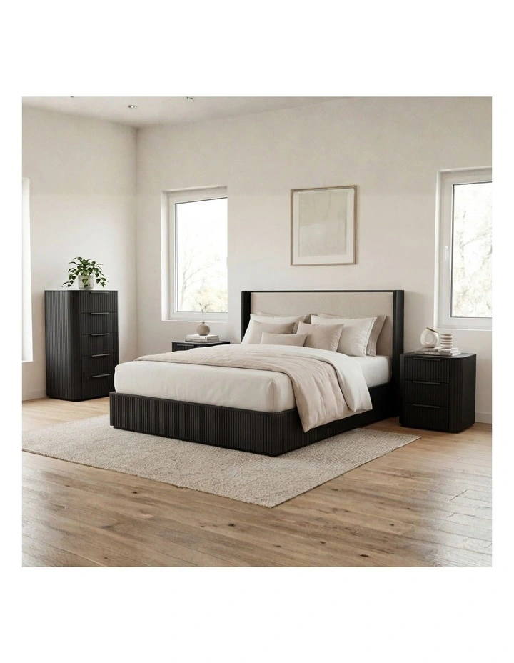 Bedroom Suite With Tallboy 4 Piece in Black image 2
