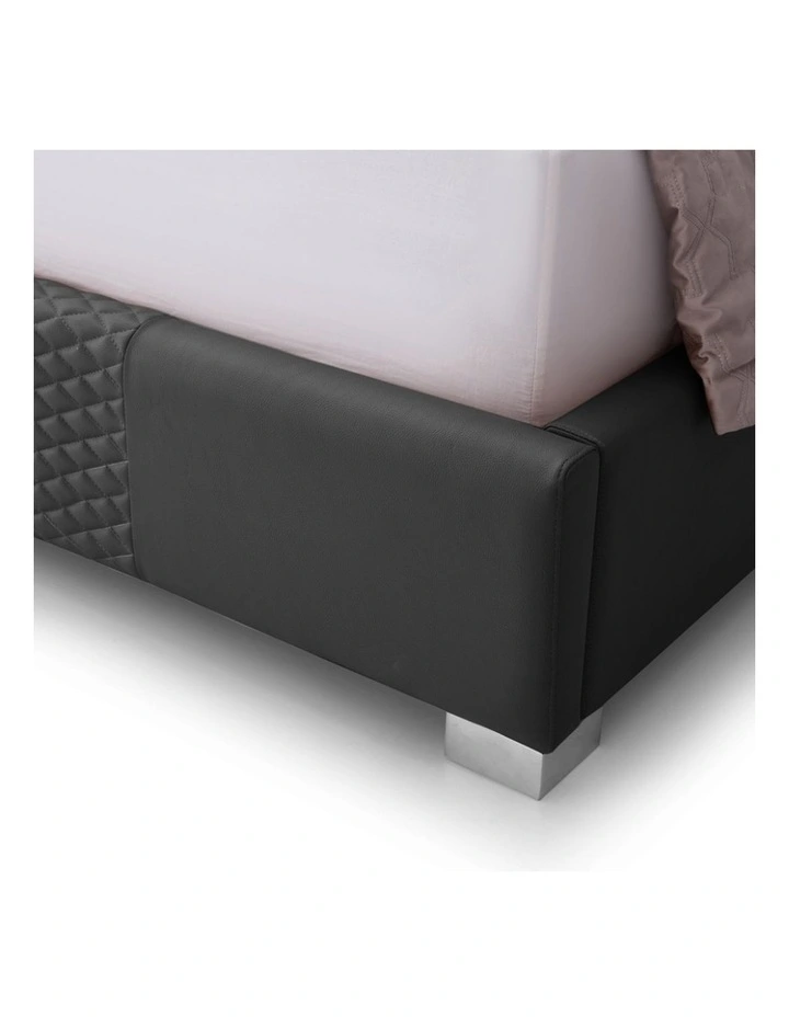Air Leather Queen Bed Frame in Black image 6