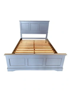 Solid Wood King Bed Frame in Grey