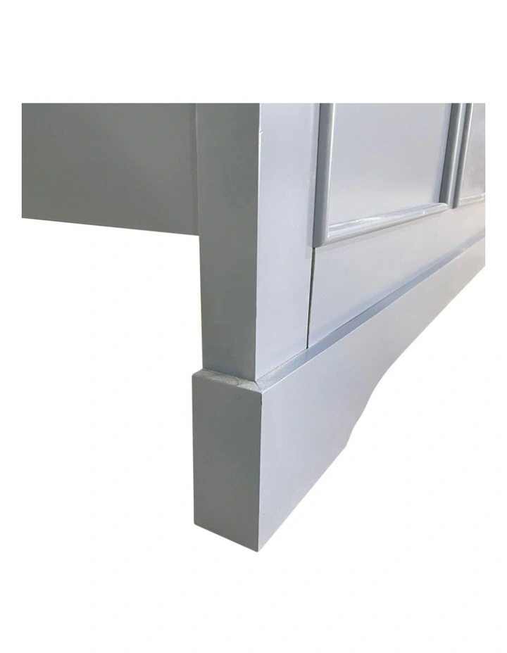 Solid Wood King Bed Frame in Grey image 5