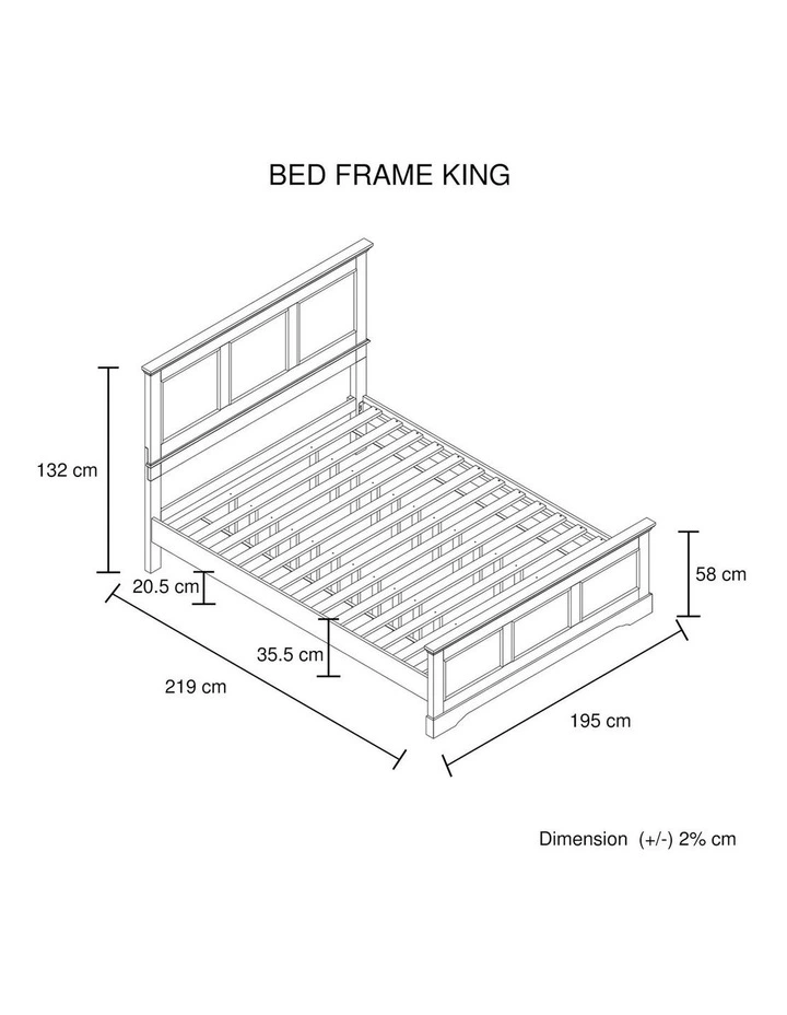 Solid Wood King Bed Frame in Grey image 6