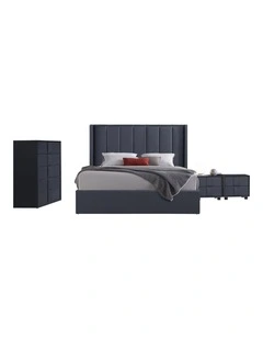 Gas Lift Bedroom Suite MDF Fabric in Black