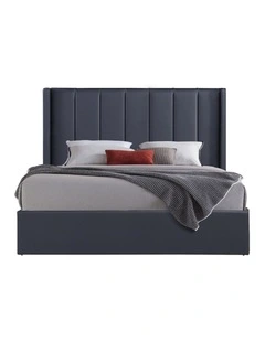 Gas Lift King Bed Frame MDF in Black