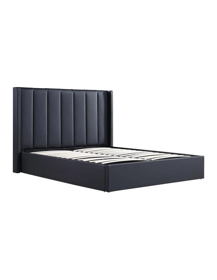 Gas Lift King Bed Frame MDF in Black image 3