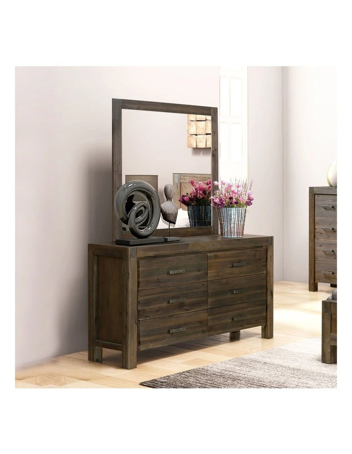 Solid Queen Bedroom Suite 5 Piece in Chocolate image 6
