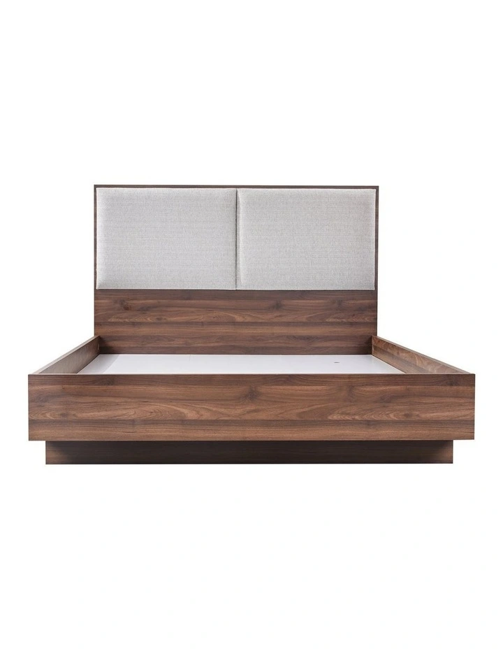 King Bed Frame With Melamine Finishing in Brown image 3