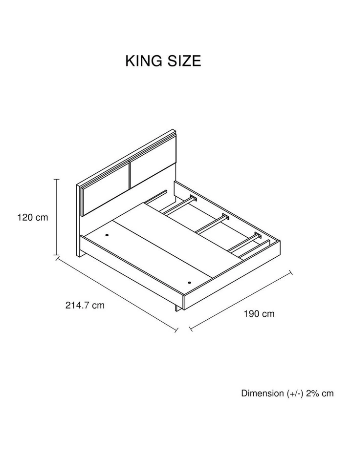 King Bed Frame With Melamine Finishing in Brown image 7