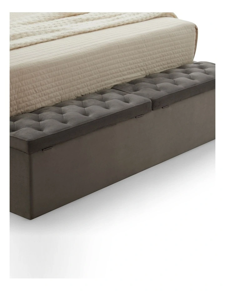King Storage Bed Frame with Fabric Upholstery & Tufted Headboard image 6