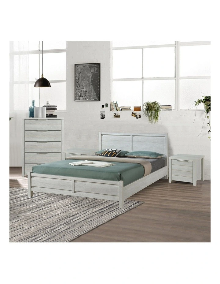 Bedroom Suite Structure Bed Frame Set Queen in White Ash image 2