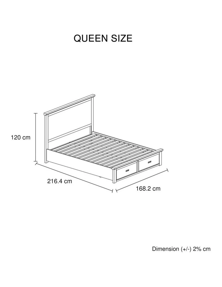 Miami Sturdy Storage Drawers Queen Bed Frame in White image 7