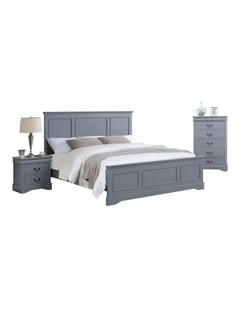 Solid MDF King Bedroom Suite Set in Grey