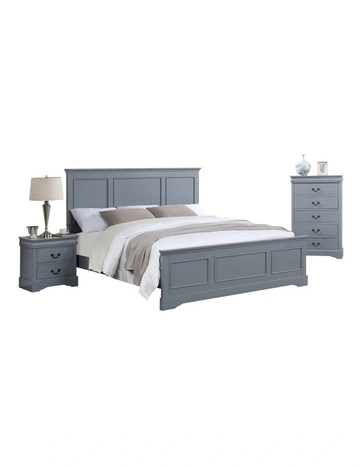 Solid MDF King Bedroom Suite Set in Grey image 1