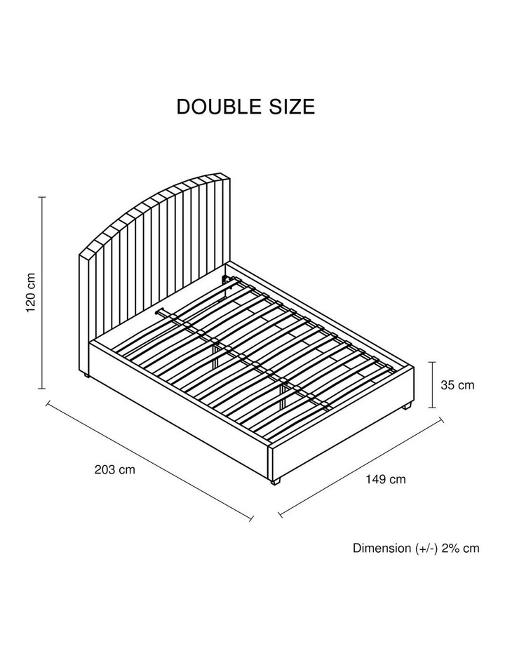 Velvet Fabric Double Bed Frame in Pink image 7