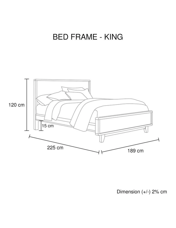 Solid Wood King Bed Frame in Light Brown image 7