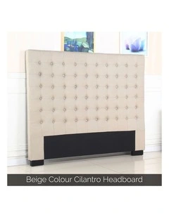 Linen Fabric Double Bed Headboard in Beige