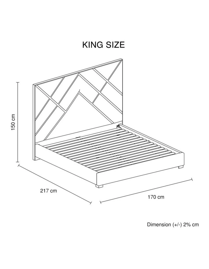 Fabric King Bed Frame in Beige image 7