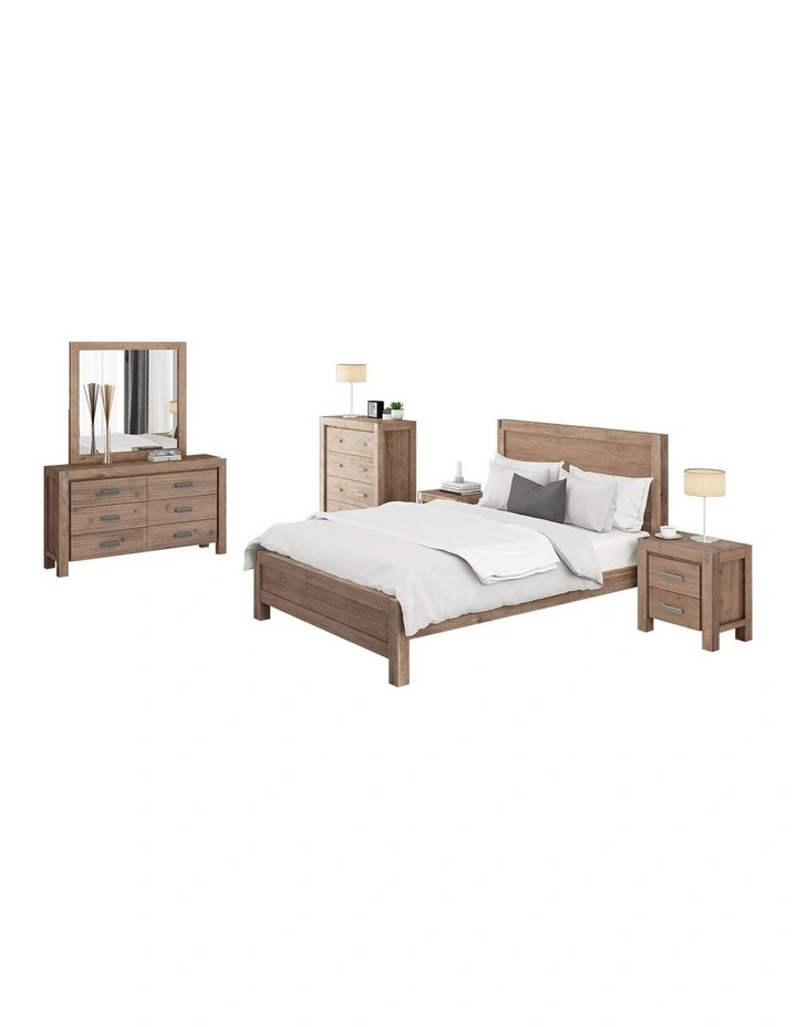 Solid Queen Bedroom Suite Set in Oak image 1