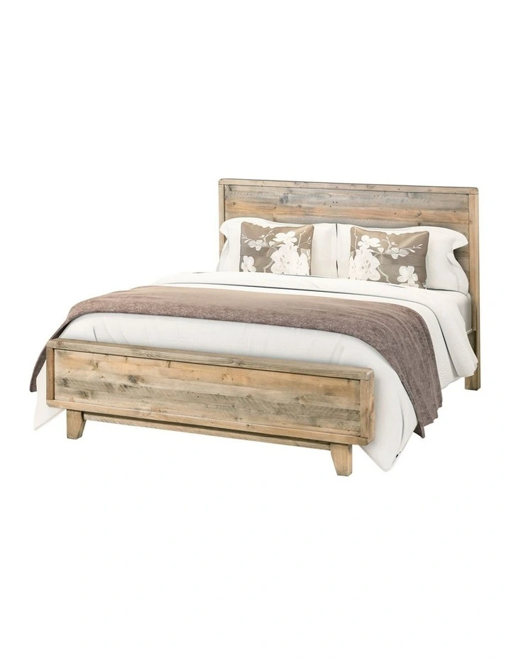 Solid Wood Double Bed Frame in Light Brown image 3