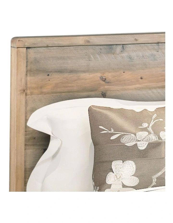 Solid Wood Double Bed Frame in Light Brown image 4