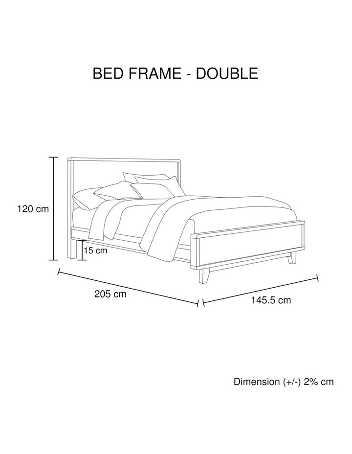 Solid Wood Double Bed Frame in Light Brown image 7