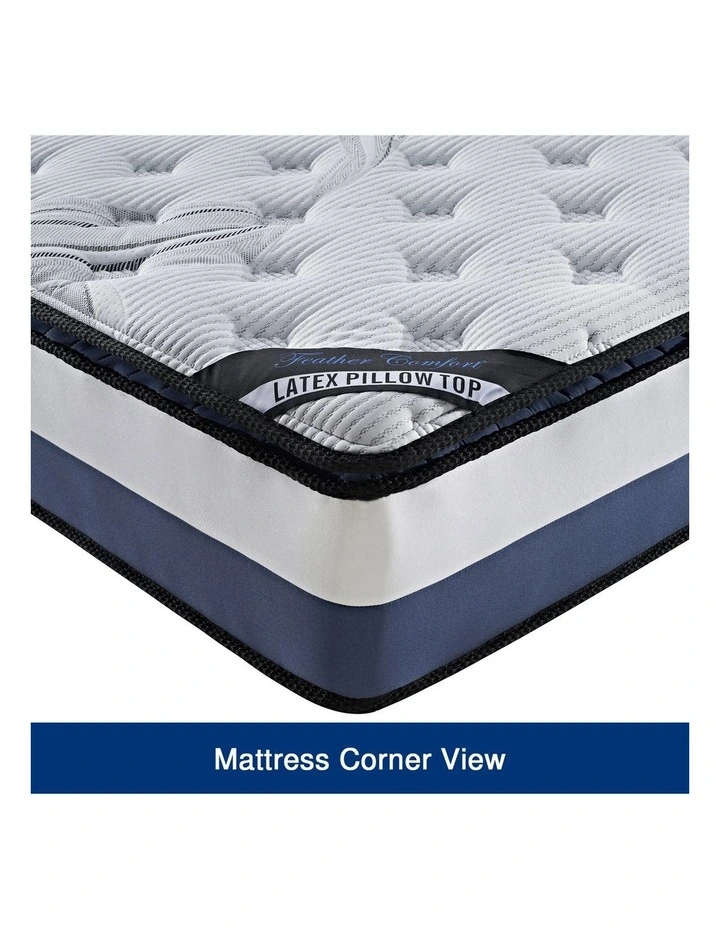 Latex Pillow Top King Medium Firm Mattress in White image 3