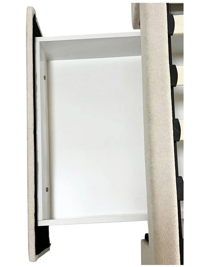 MDF King Bed Frame in Beige image 5