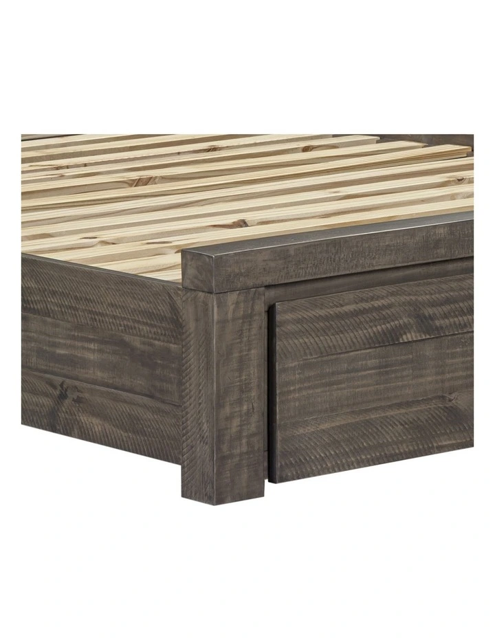 King Storage Bookend Headboard Drawers Bed Frame in Grey image 6