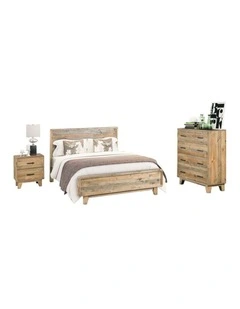 Solid Double Bedroom Suite in Light Brown