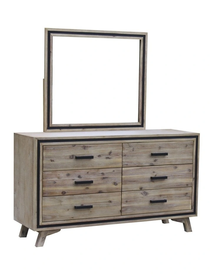 Solid Acacia Queen Bedroom Suite 5 Pieces in Silver Brush image 6