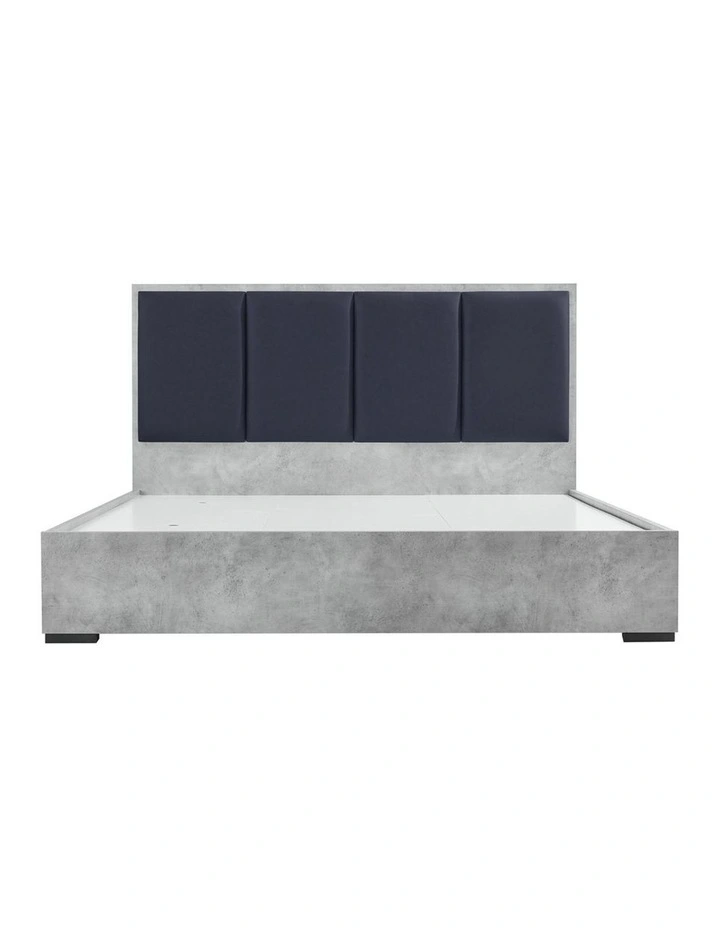 Fabric Upholstery King Bed Frame in Cement Colour image 1