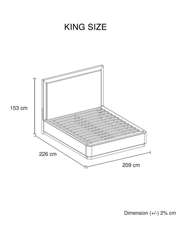 Solid Rubber Wood With Fabric Upholstered Headboard King Bed in Brown image 7