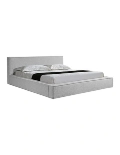 Fabric Kd Slat King Bed Frame in White