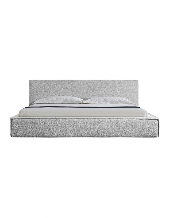 Fabric Kd Slat King Bed Frame in White image 4