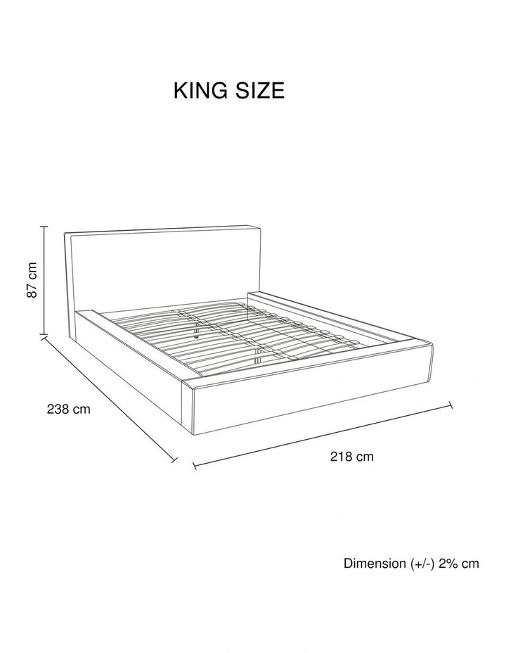 Fabric Kd Slat King Bed Frame in White image 7