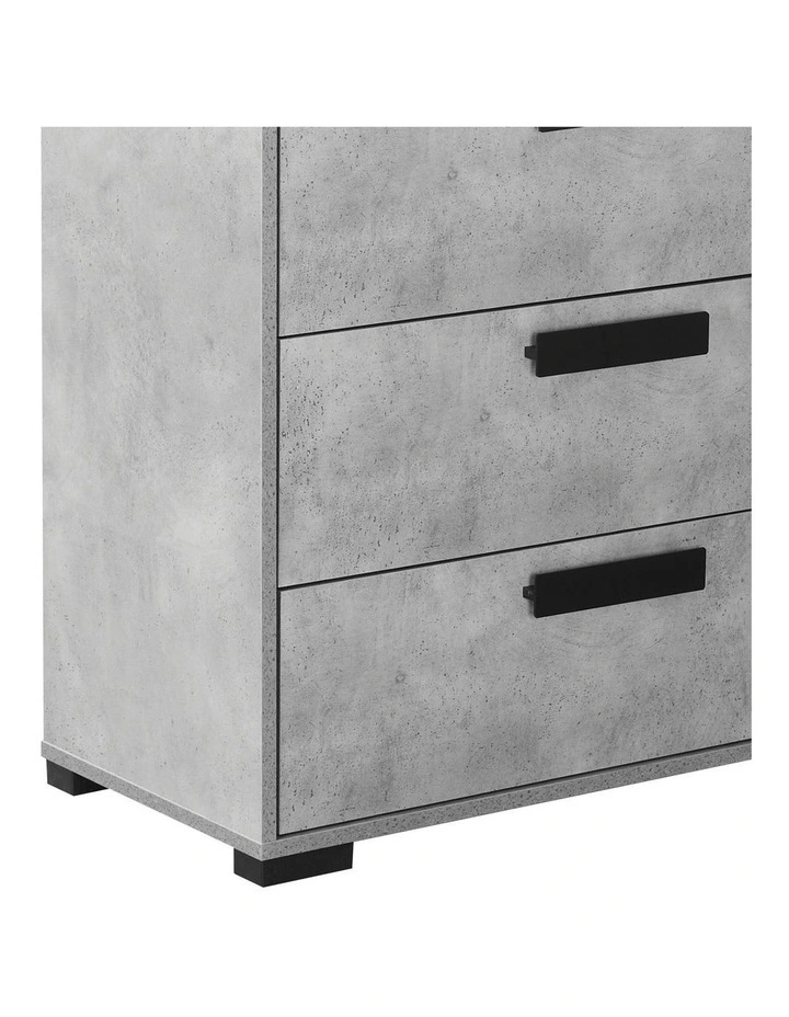 MDF Queen Bedroom Suite in Black and Cement Colour image 7