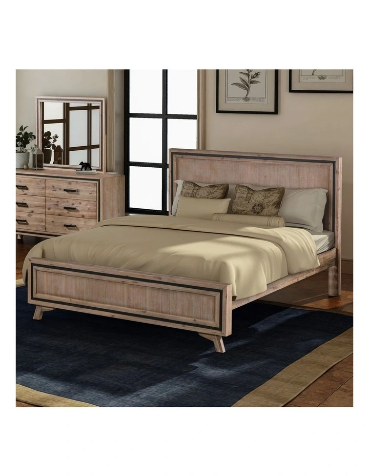 Solid Acacia King Bedroom Suite of 4 Piece in Silver Brush image 3