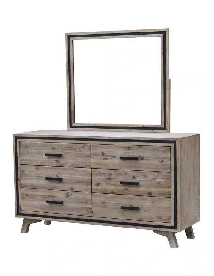 Solid Acacia King Bedroom Suite of 4 Piece in Silver Brush image 7