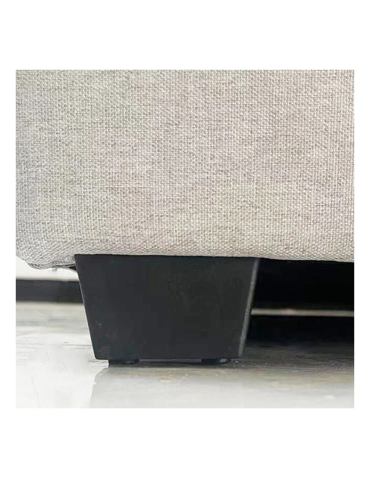 Linen Fabric Double Winged Gas Lift Bed Frame in Grey image 6