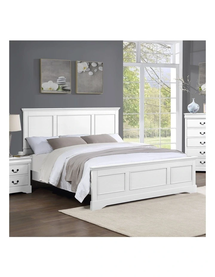Solid MDF Queen Bedroom Suite of 4 Piece in White image 3