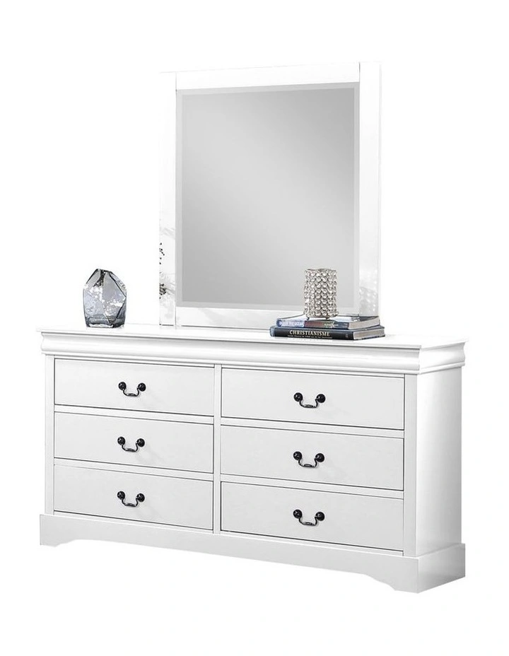 Solid MDF Queen Bedroom Suite of 4 Piece in White image 7
