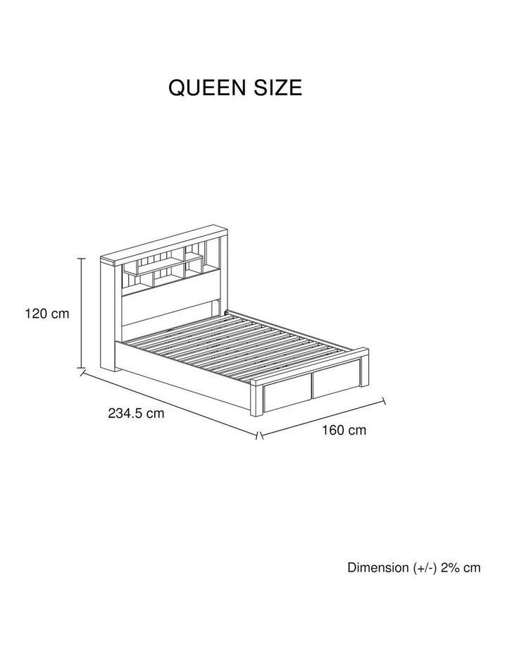 Storage Bookend Headboard Drawers Queen Bed Frame in Grey image 7