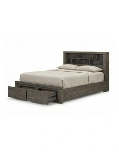 Storage Bookend Headboard King Bedroom Suite in Grey