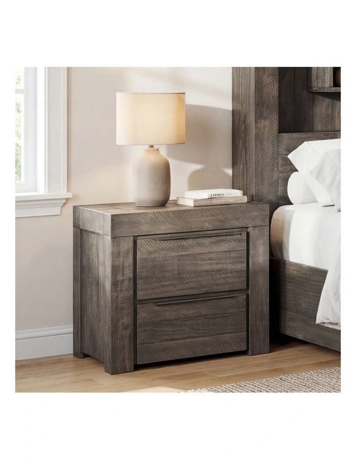 Storage Bookend Headboard King Bedroom Suite in Grey image 5