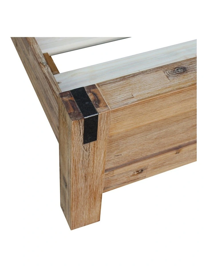 Solid Acacia Bed Queen Frame in oak image 6