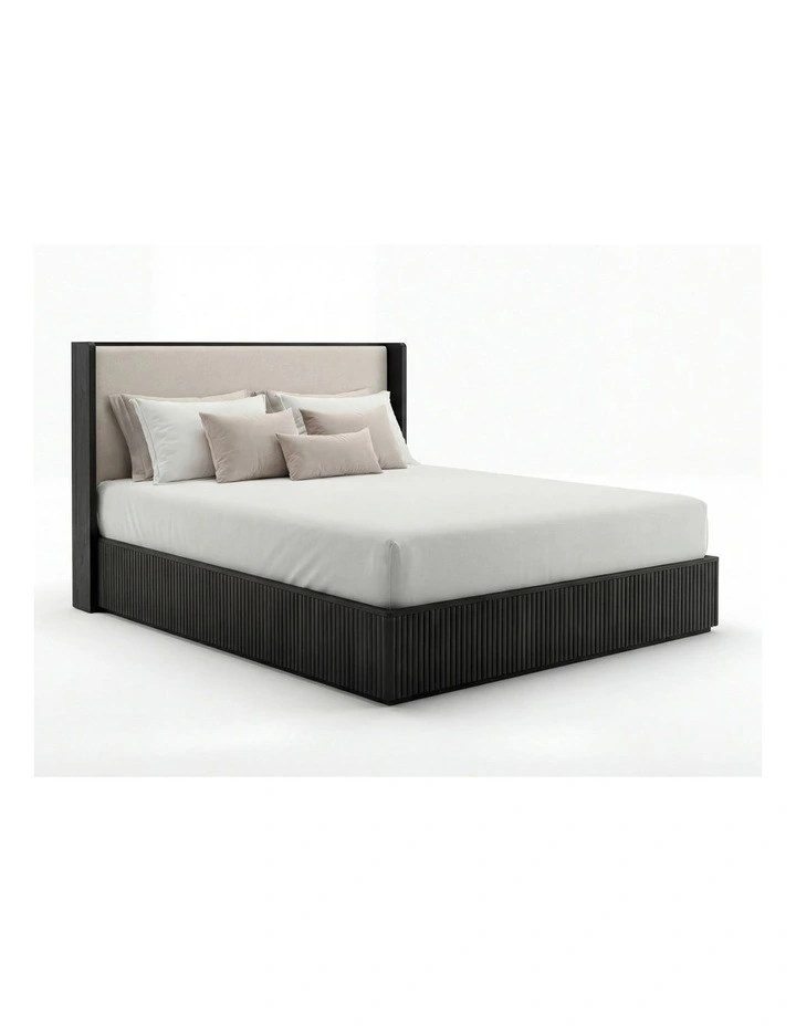 Dresser and Tallboy Bedroom Suite of 5 Piece in Black image 4