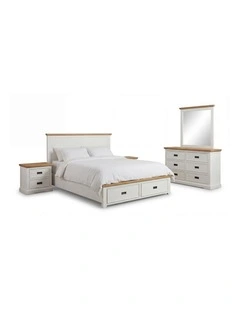 Dresser in King Storage Bedroom Suite Drawers in Miami White Colour