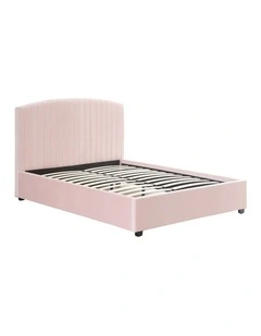 Queen Size Bed Frame in Pink Velvet Fabic