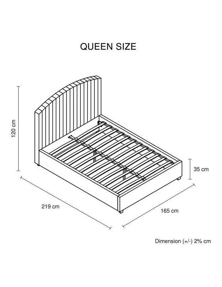 Queen Size Bed Frame in Pink Velvet Fabic image 7
