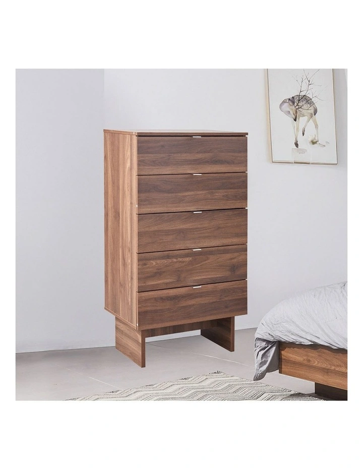 Fabric Tallboy Queen Bedroom Suite of 4 Piece in Brown image 6